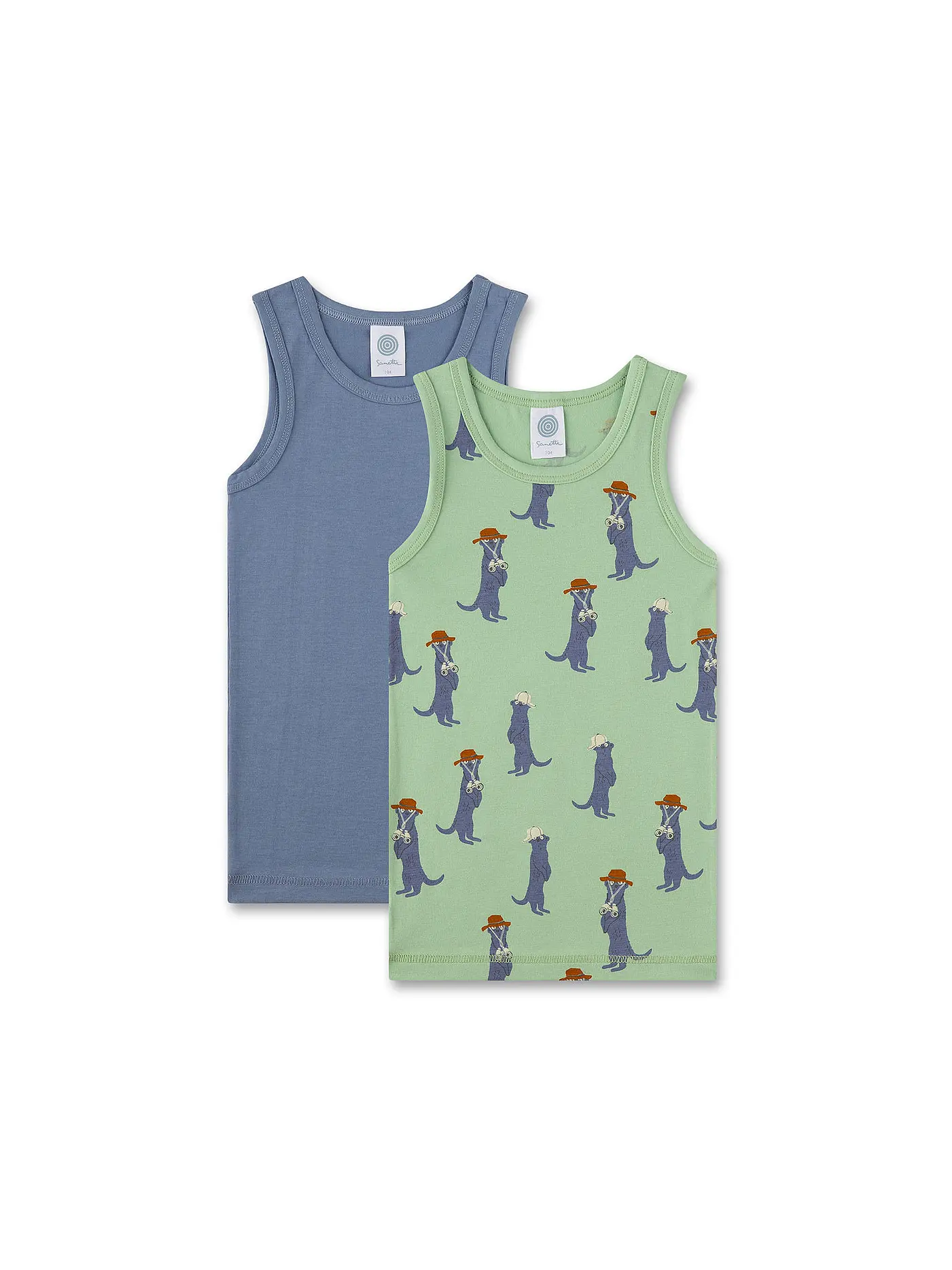 SANETTA | Jungen Unterhemd 2er Pkg jade green | 